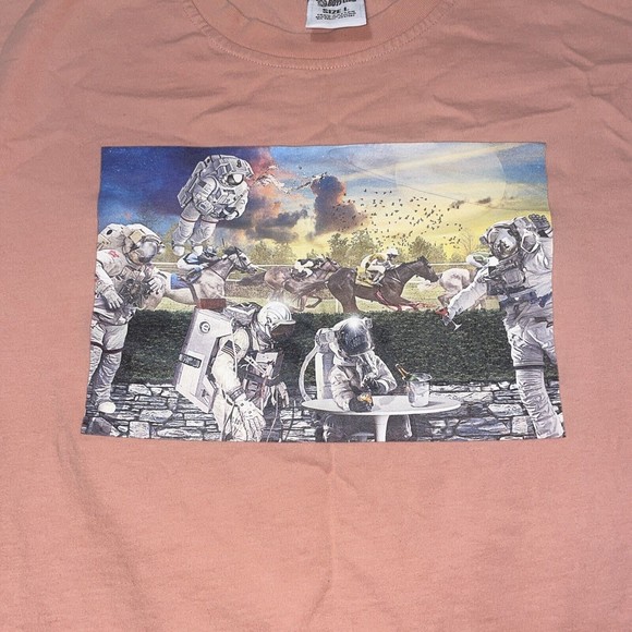 Billionaire Boys Club T-Shirt Astronauts & Horses Pink Size Large - Picture 2 of 6